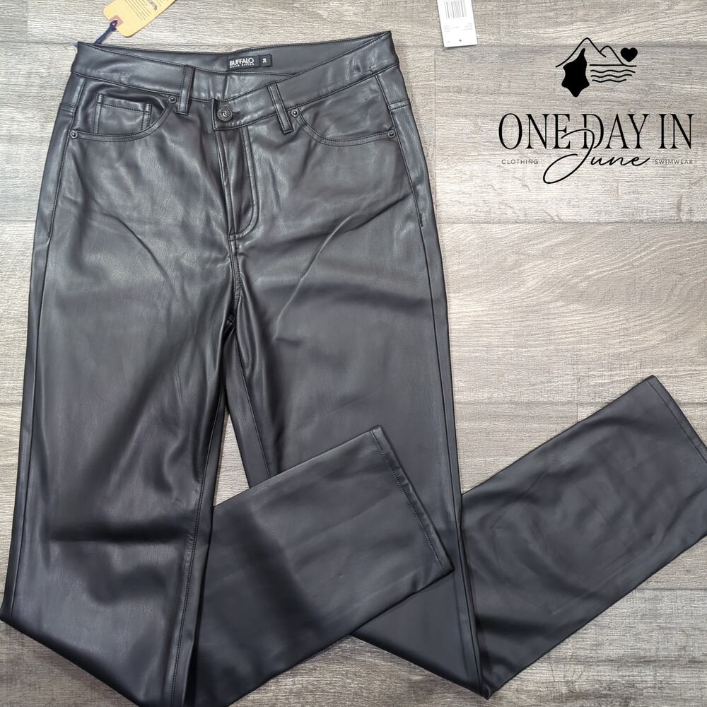 Buffalo David Bitton Faux Leather Straight Leg Pants Size 2 (26)